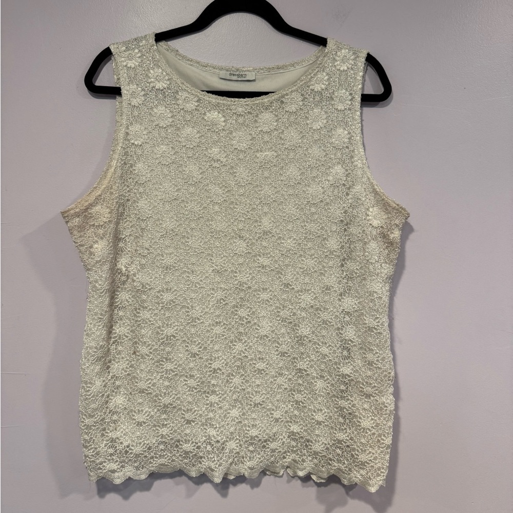 White floral‎ lace dressbarn tank top
